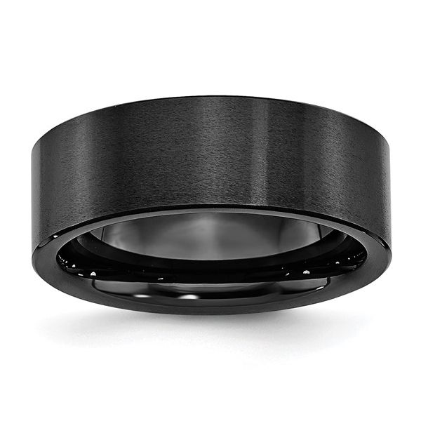 Black Ceramic Flat Brushed Wedding Band Minor Jewelry Inc. Nashville, TN