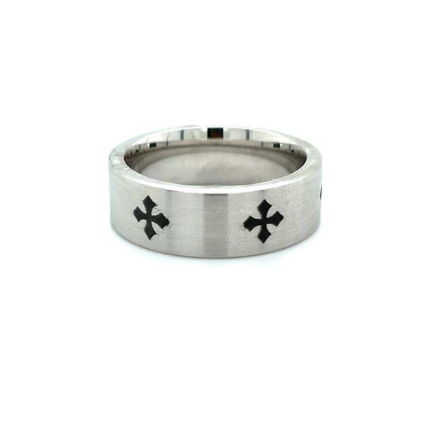 Cobalt Wedding Band with Greek Cross Inlay Minor Jewelry Inc. Nashville, TN