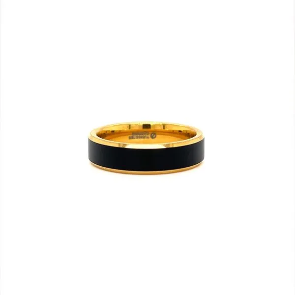 Yellow Gold Plated 6mm Band With Brushed Black Centre Minor Jewelry Inc. Nashville, TN