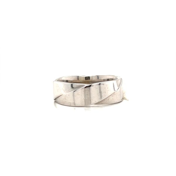 14K White Gold Estate Overlap Design Wedding Band Image 2 Minor Jewelry Inc. Nashville, TN