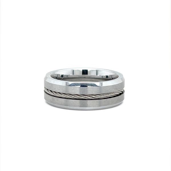 8mm Tungsten Band With Steel Cable Inlay By Thorsten Minor Jewelry Inc. Nashville, TN