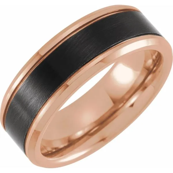 8mm 18K Rose gold  and Tungsten Wedding Band Minor Jewelry Inc. Nashville, TN