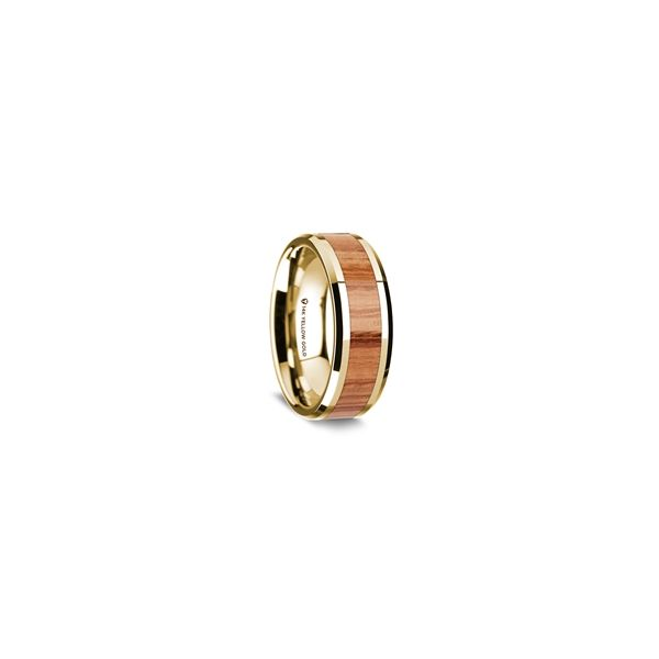 14K Yellow Gold 8mm Band With Red Oak Centre Minor Jewelry Inc. Nashville, TN