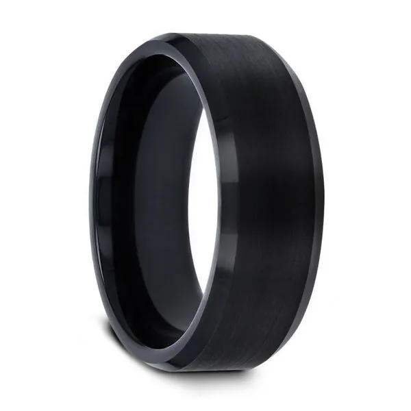 Black Tungstun Beveled Edge 6mm Band By Thorsten Minor Jewelry Inc. Nashville, TN