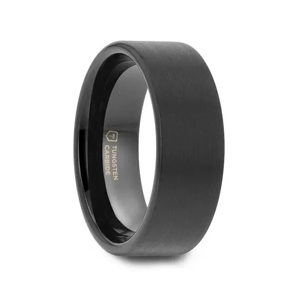 Black Tungsten Weddng Band with Brushed Finish Minor Jewelry Inc. Nashville, TN