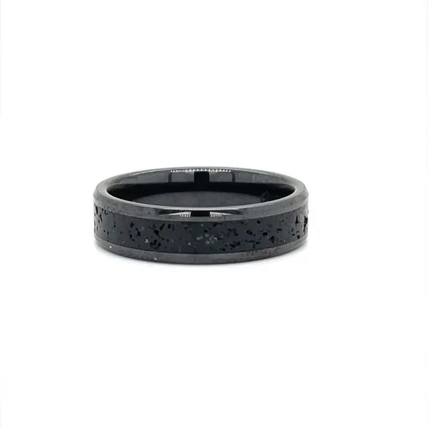 Black Ceramic Wedding Band with Lava Inlay Minor Jewelry Inc. Nashville, TN