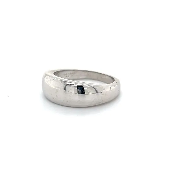 14K White Gold Estate Tapered Wedding Band