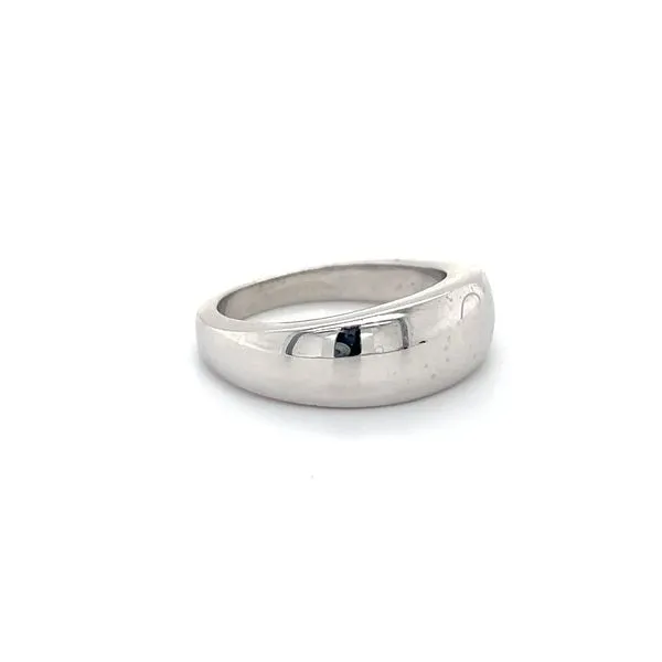 14K White Gold Estate Tapered Wedding Band