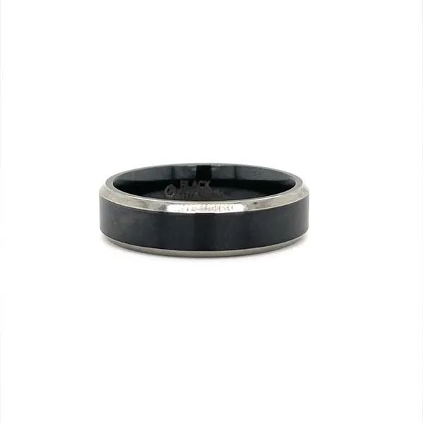 Black Titanium Wedding Band with Polished Center Minor Jewelry Inc. Nashville, TN