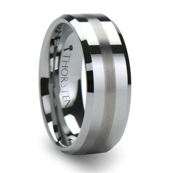 Tungsten Beveled Edge Wedding Band Minor Jewelry Inc. Nashville, TN