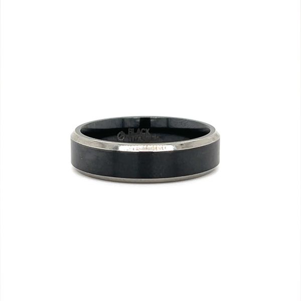 Black Titanium Wedding Band with Polished Center Minor Jewelry Inc. Nashville, TN