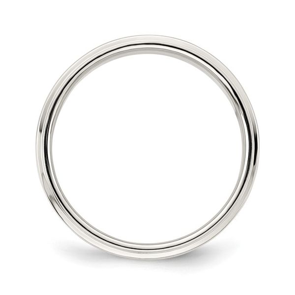 Sterling Silver 5mm Flat Stepped-Edge Wedding Band Image 3 Minor Jewelry Inc. Nashville, TN