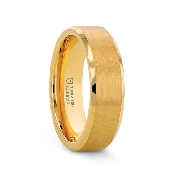 Yellow Gold Plated Tungsten 6mm Wedding Band Image 2 Minor Jewelry Inc. Nashville, TN
