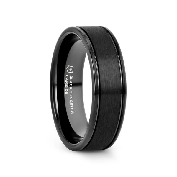 Black Tungsten Carbide 6mm Wedding Band Image 2 Minor Jewelry Inc. Nashville, TN