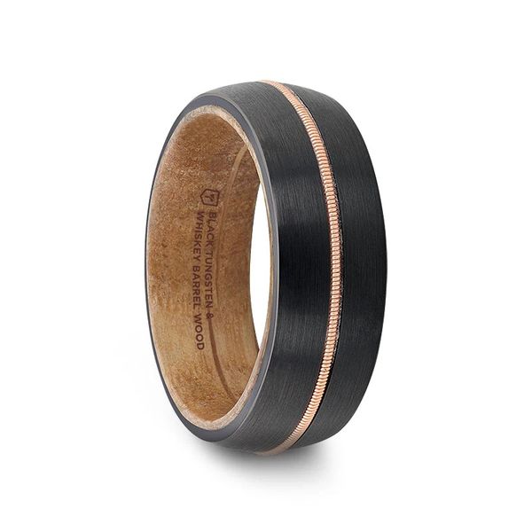 Black Tungsten 8mm Guitar String and Whiskey Barrel Wedding Band Image 2 Minor Jewelry Inc. Nashville, TN