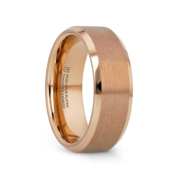 Rose Gold Plated Tungsten 8mm Wedding Band Image 2 Minor Jewelry Inc. Nashville, TN