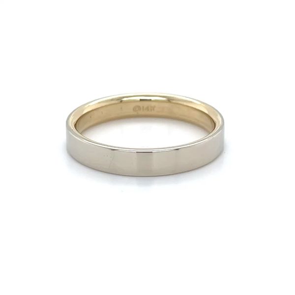 14K White and Yellow Gold Estate 4mm Flat Wedding Band Size 10 Minor Jewelry Inc. Nashville, TN