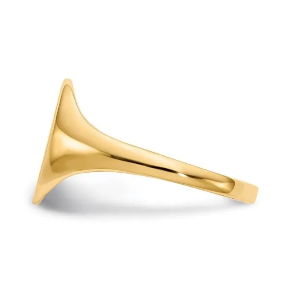 10K Yellow Gold Womens 11x9.5mm Oval Signet Ring