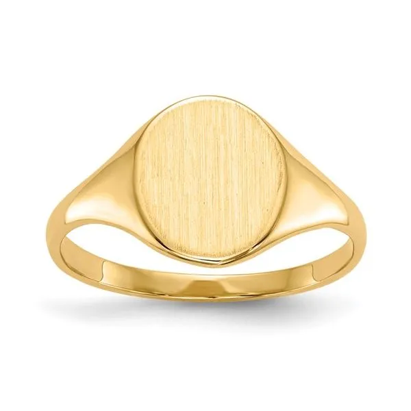14K Yellow Gold 10.5x8.5mm Womens Oval Signet Ring