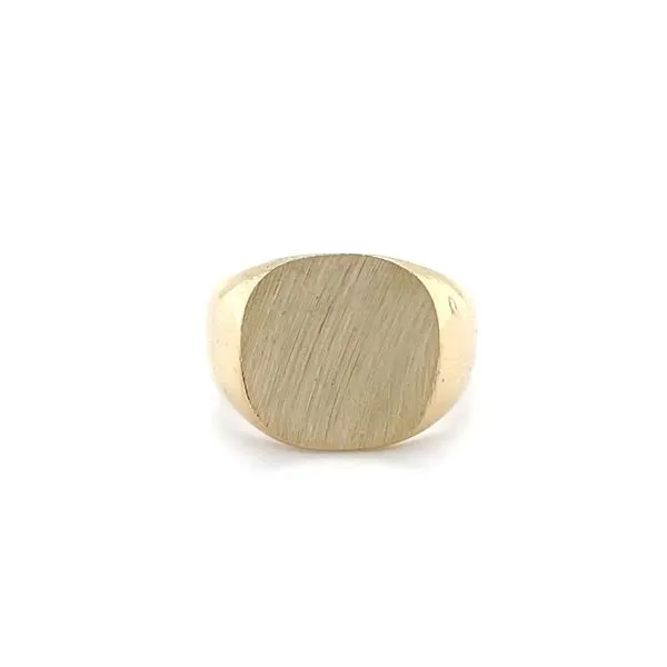 14K Yellow Gold 12.5x12.5mm Square Signet Ring