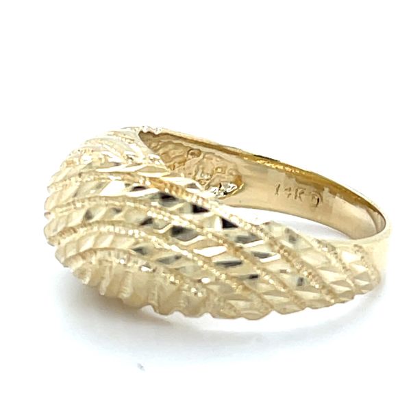 14K Yellow Gold Estate Diamond Cut Dome Ring Image 2 Minor Jewelry Inc. Nashville, TN
