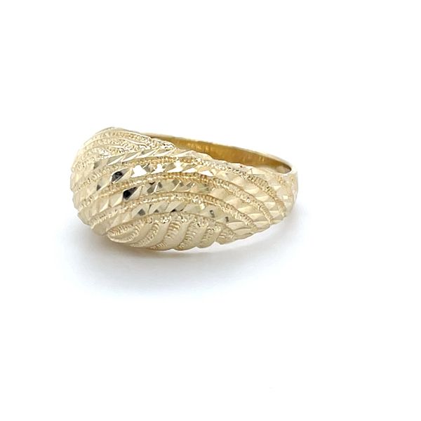 14K Yellow Gold Estate Diamond Cut Dome Ring Image 3 Minor Jewelry Inc. Nashville, TN