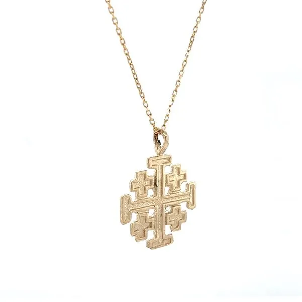 14K Yellow Gold Jerusalem Cross Pendant Necklace Image 5 Minor Jewelry Inc. Nashville, TN