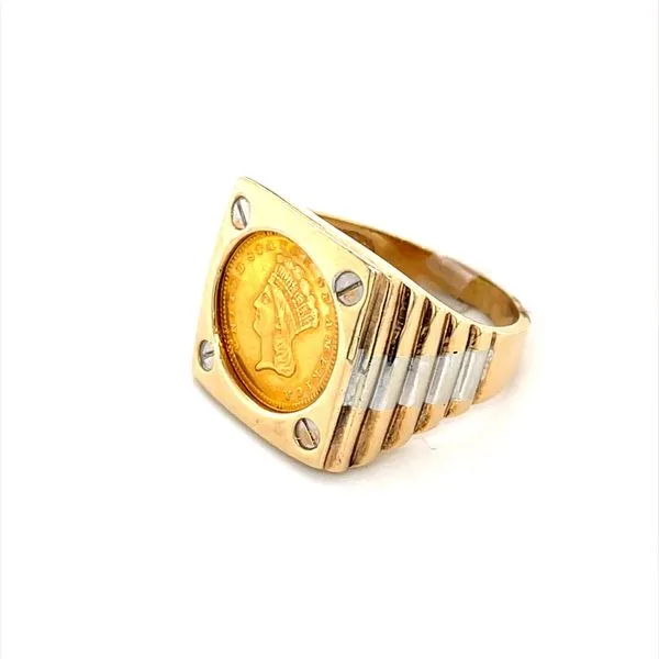 14K Yellow Gold Estate Liberty $1 Coin Ring Image 2 Minor Jewelry Inc. Nashville, TN