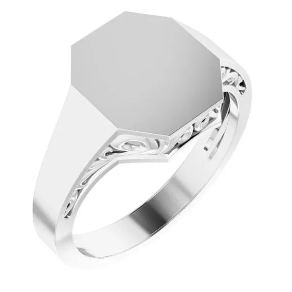 Sterling Silver Octagon Signet Ring