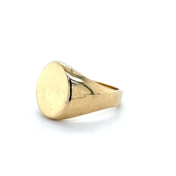 14K Yellow Gold Semi-Finished 14x12mm Oval Signet Ring Image 2 Minor Jewelry Inc. Nashville, TN
