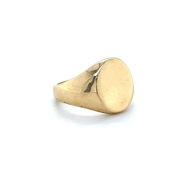 14K Yellow Gold Semi-Finished 14x12mm Oval Signet Ring Image 3 Minor Jewelry Inc. Nashville, TN