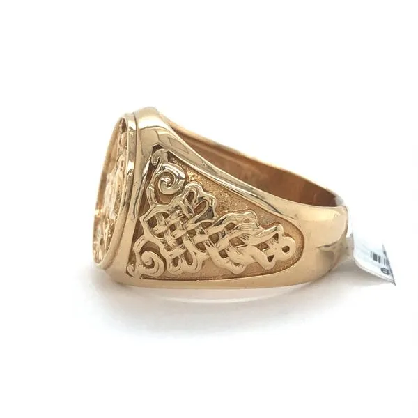 14K Yellow Gold St. George and the Dragon Signet Ring by Minor Jewelry Image 2 Minor Jewelry Inc. Nashville, TN