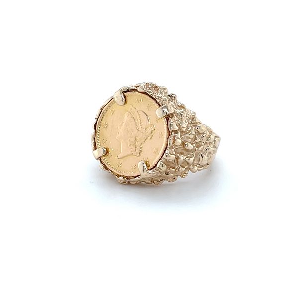 14K Yellow Gold 1853 $1 Dollar Coin Ring Image 2 Minor Jewelry Inc. Nashville, TN
