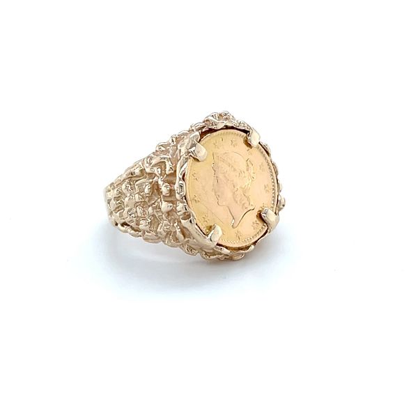 14K Yellow Gold 1853 $1 Dollar Coin Ring Image 3 Minor Jewelry Inc. Nashville, TN