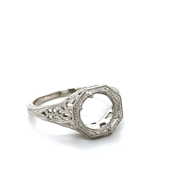 14K White Gold Filigree Ring Mounting Image 2 Minor Jewelry Inc. Nashville, TN
