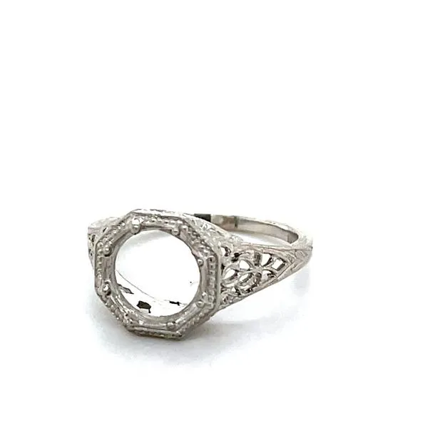 14K White Gold Filigree Ring Mounting Image 3 Minor Jewelry Inc. Nashville, TN