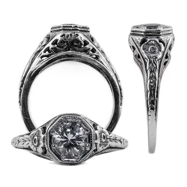 Sterling Silver Filigree Solitaire Mounting Image 5 Minor Jewelry Inc. Nashville, TN