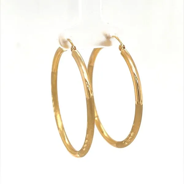14K Yellow Gold Diamond Cut Hoops Image 2 Minor Jewelry Inc. Nashville, TN