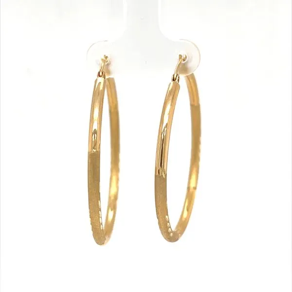 14K Yellow Gold Diamond Cut Hoops similar item image