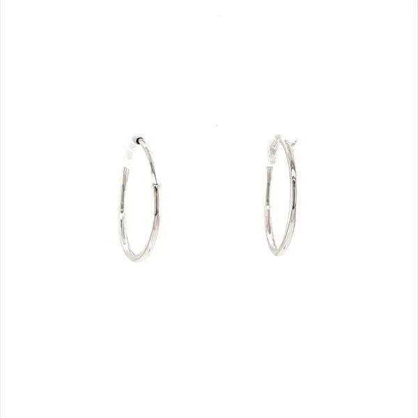 14K White Gold Hoop Earings Image 2 Minor Jewelry Inc. Nashville, TN