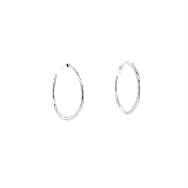 14K White Gold Hoop Earings similar item image