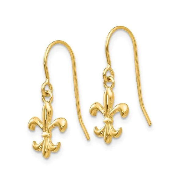 14K Yellow Gold Fleur de lis Earrings Minor Jewelry Inc. Nashville, TN