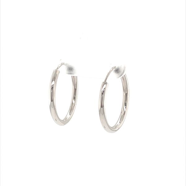 14K White Gold Polished Endless Hoop Earrings Image 2 Minor Jewelry Inc. Nashville, TN