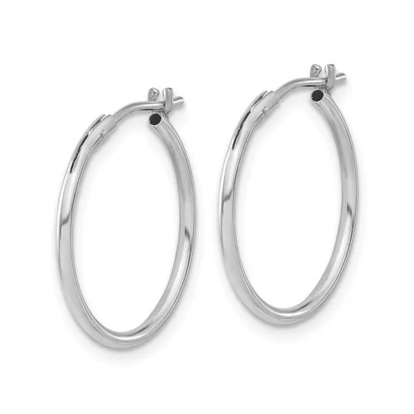 14K White Gold Hoop Earrings Image 2 Minor Jewelry Inc. Nashville, TN