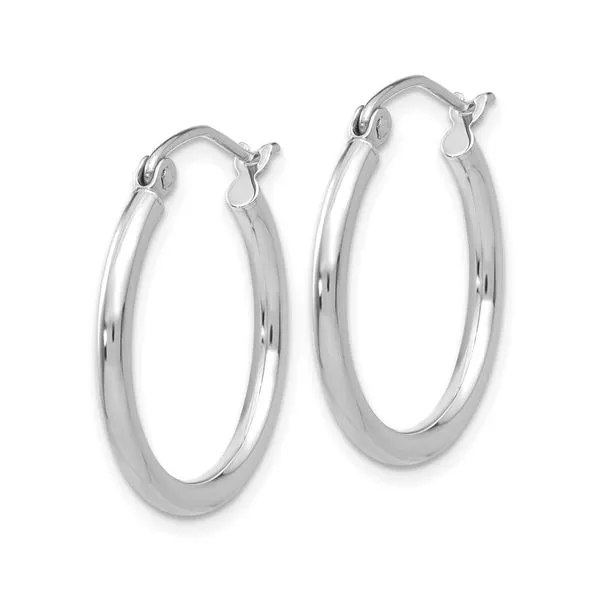 14K White Gold Hoop Earrings Image 2 Minor Jewelry Inc. Nashville, TN