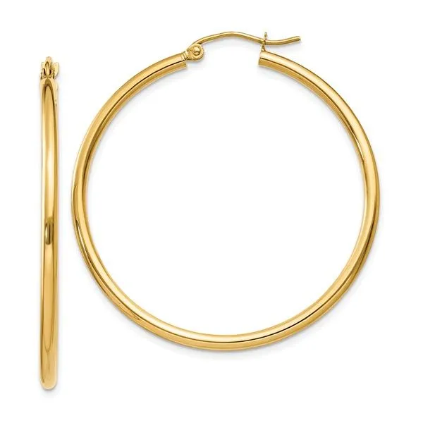 14K Yellow Gold Polished Tube Hoop Earrings Minor Jewelry Inc. Nashville, TN