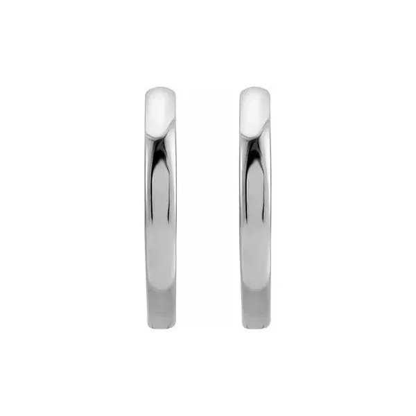 14K White Gold Hinged Hoop Earrings Image 2 Minor Jewelry Inc. Nashville, TN