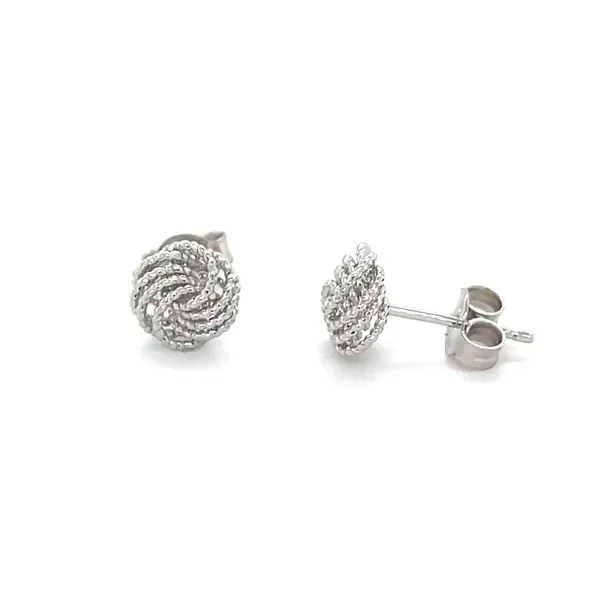 14K White Gold Milgrain Knot Stud Earrings Minor Jewelry Inc. Nashville, TN