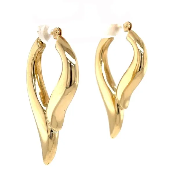 14K Yellow Gold Estate Large Accented Hoop Earrings Image 3 Minor Jewelry Inc. Nashville, TN