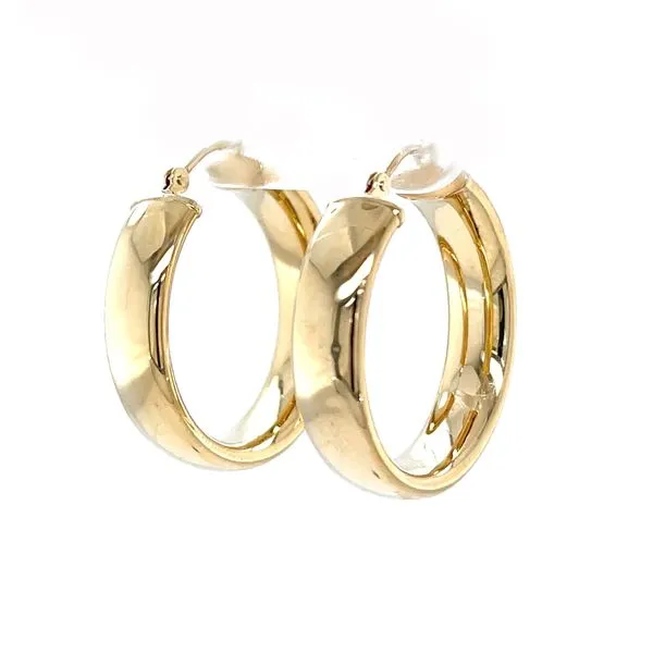 14K Yellow Gold 6mm Hoop Earrings